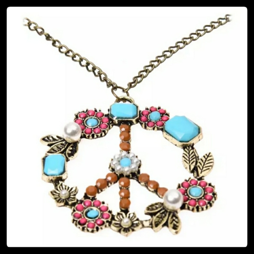 Peace Necklace Womens Hippie Bohemian Wear